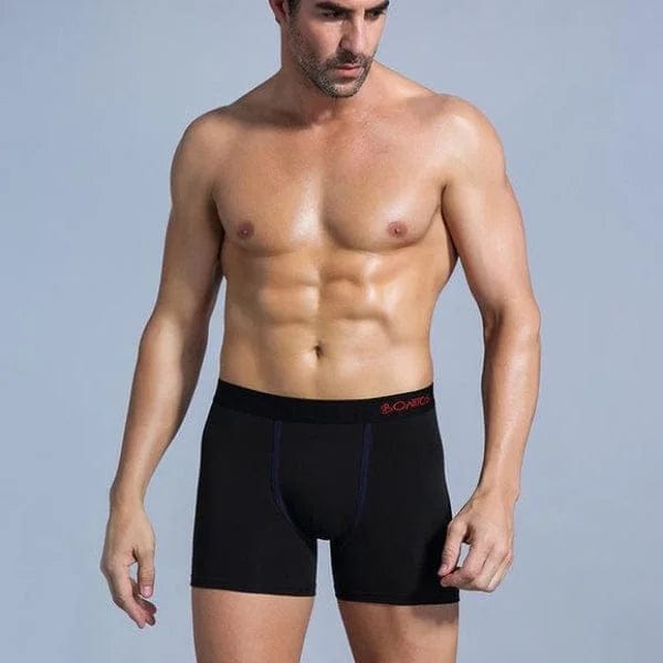 Schwarz Lange Boxershorts für Herren