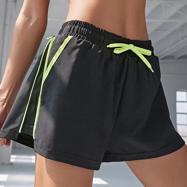 Schwarz Lockere Sportshorts