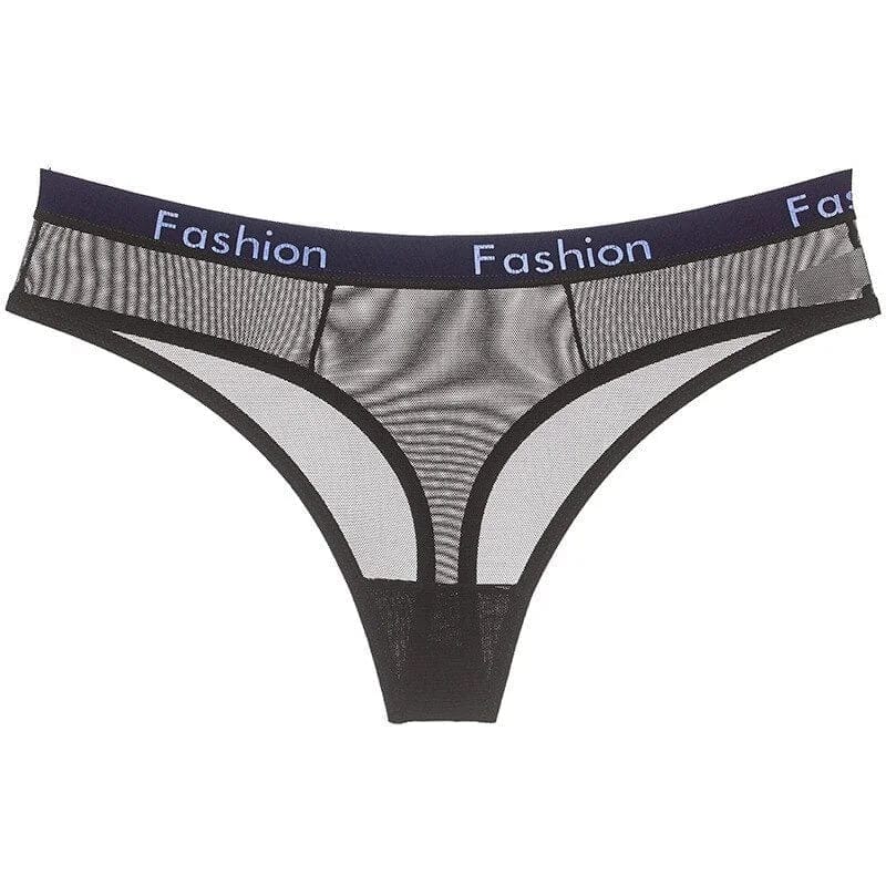 Schwarz Mesh-Strings für Damen