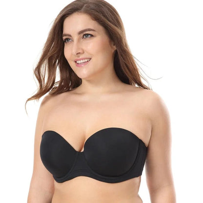 Schwarz Plus-Size-BH mit abnehmbaren Trägern