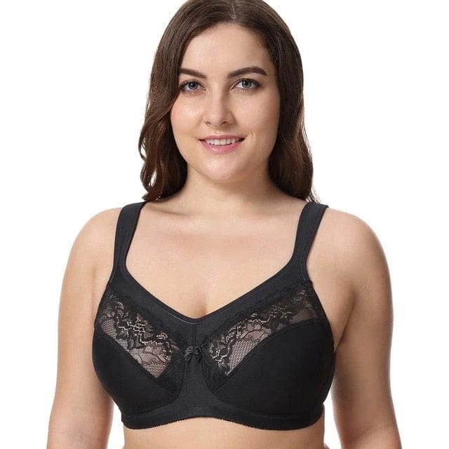 Schwarz Plus-Size-BH mit Spitze