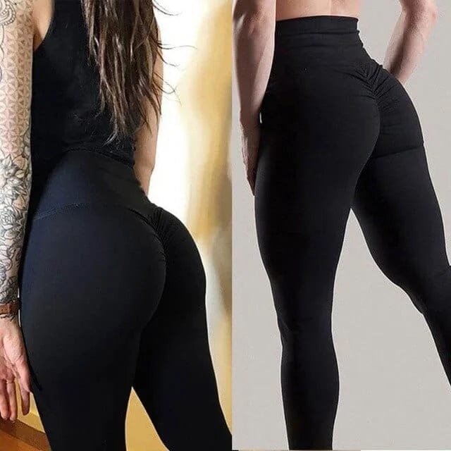 Schwarz Schlichte Sportleggings