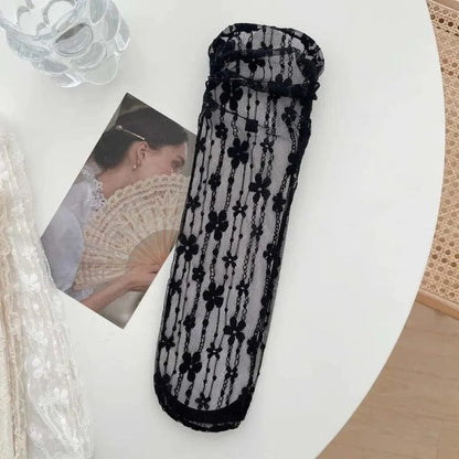 Schwarz Socken mit floraler Spitze