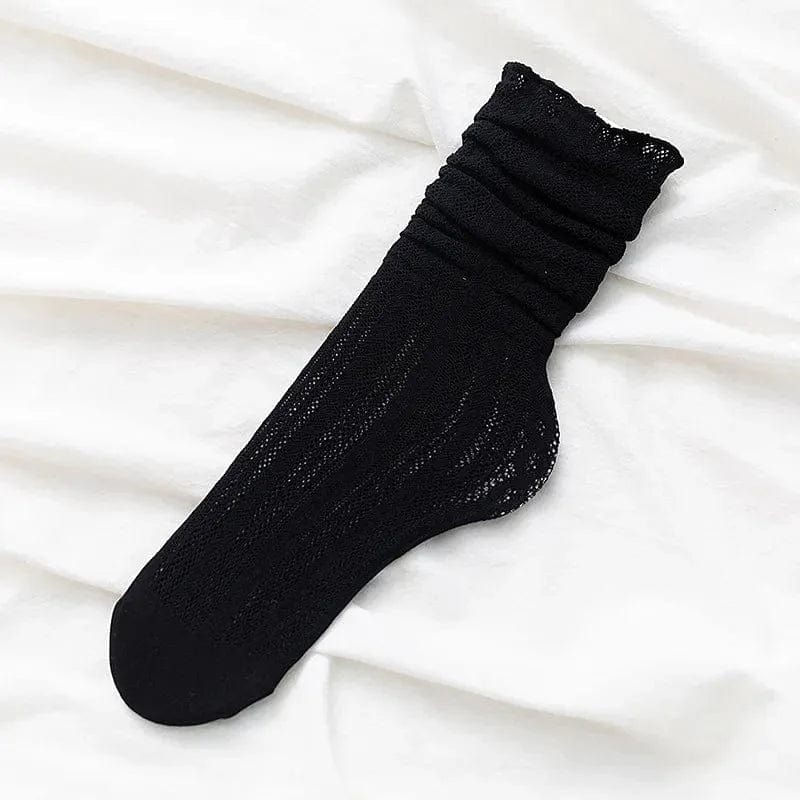 Schwarz Socken mit Spitze