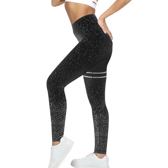 Schwarz Sportleggings mit Ombre-Effekt