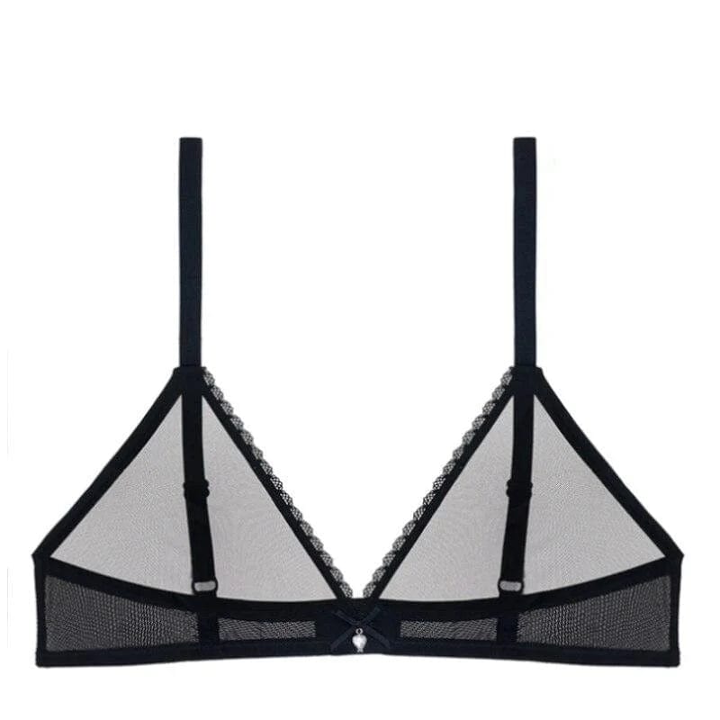 Schwarz Transparenter Bralette-BH