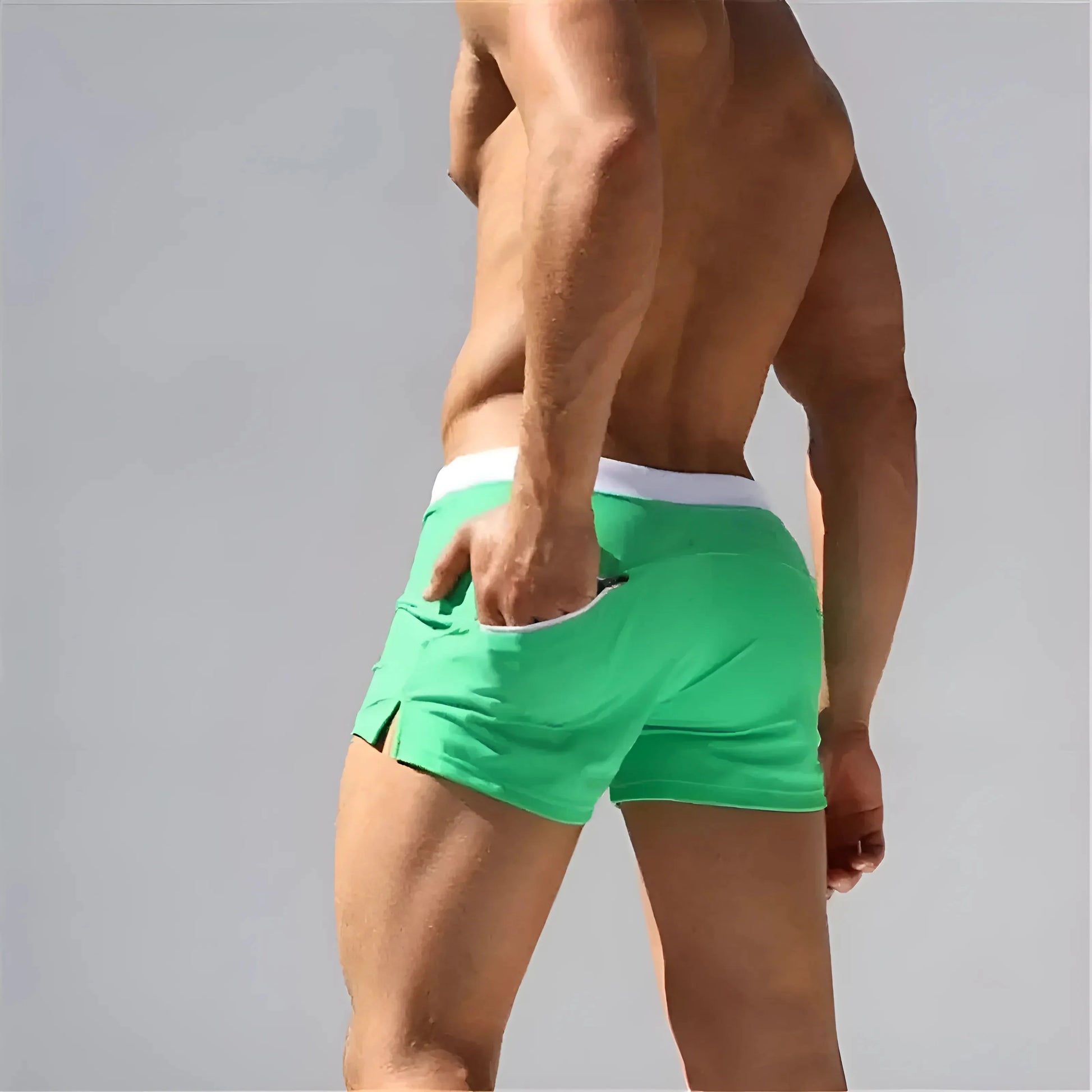 Short Swim Shorts with Pocket