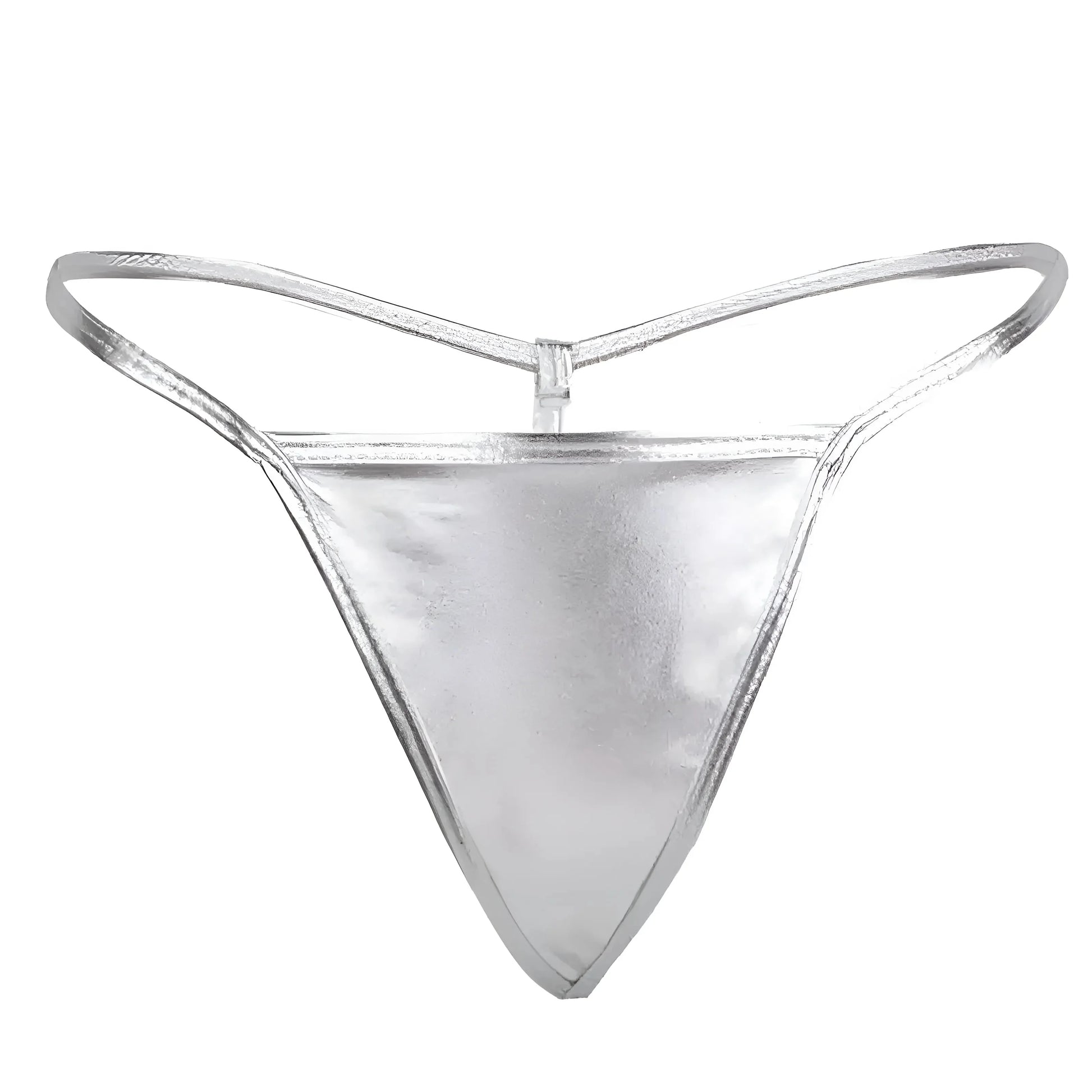 Silver Satin String Thongs