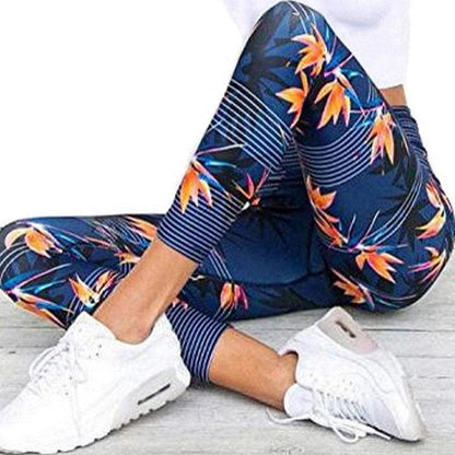  Sportleggings mit Blumenmotiv