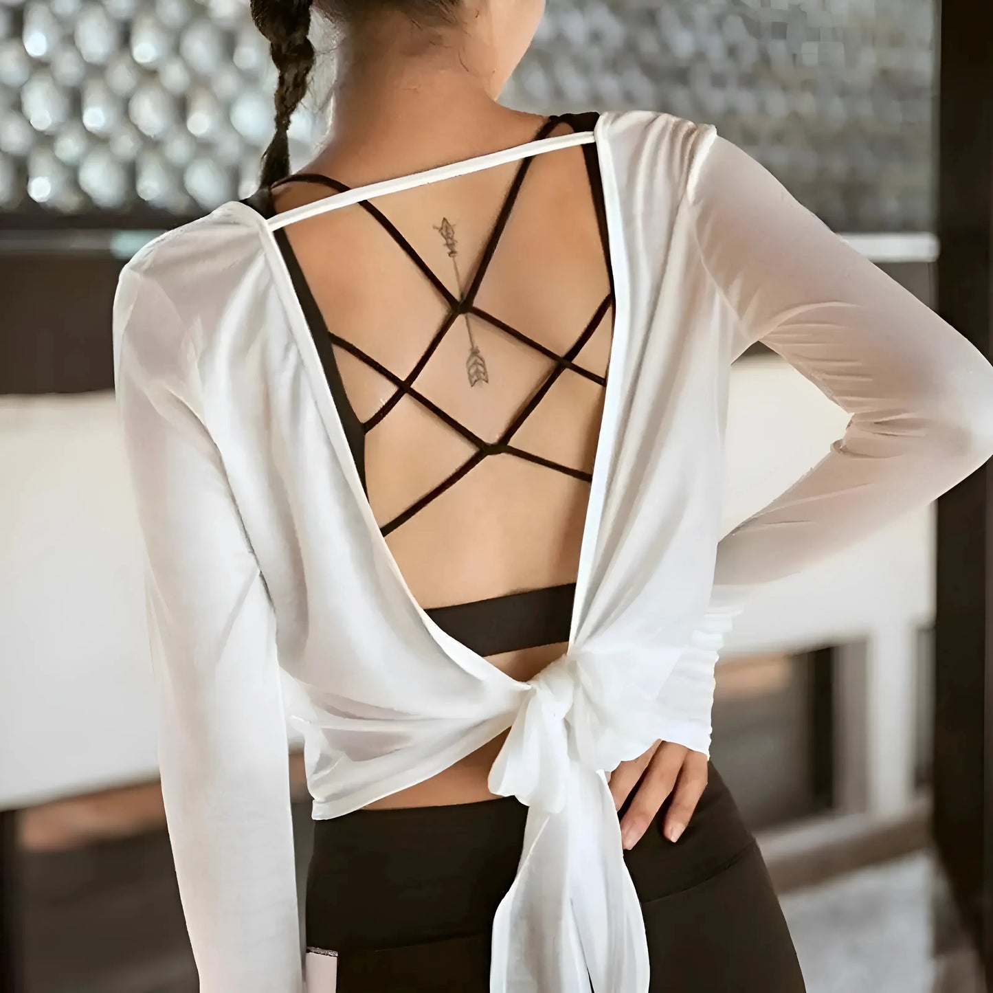 Sporty Top with Tie Detail