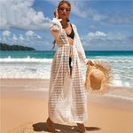 Strandkleid aus Spitze mit Blumenmuster - Weiß / Universal