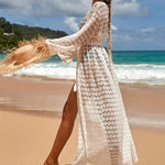 Strandkleid aus Spitze mit Blumenmuster - Weiß / Universal