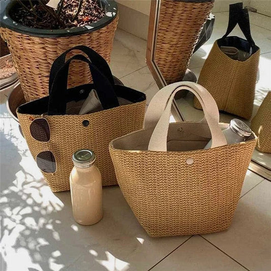  Strandtasche aus Stroh für Damen