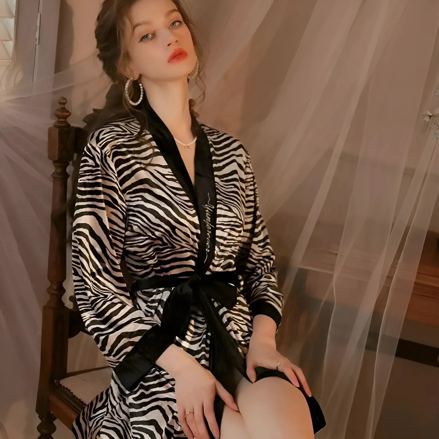 Striped Satin Robe