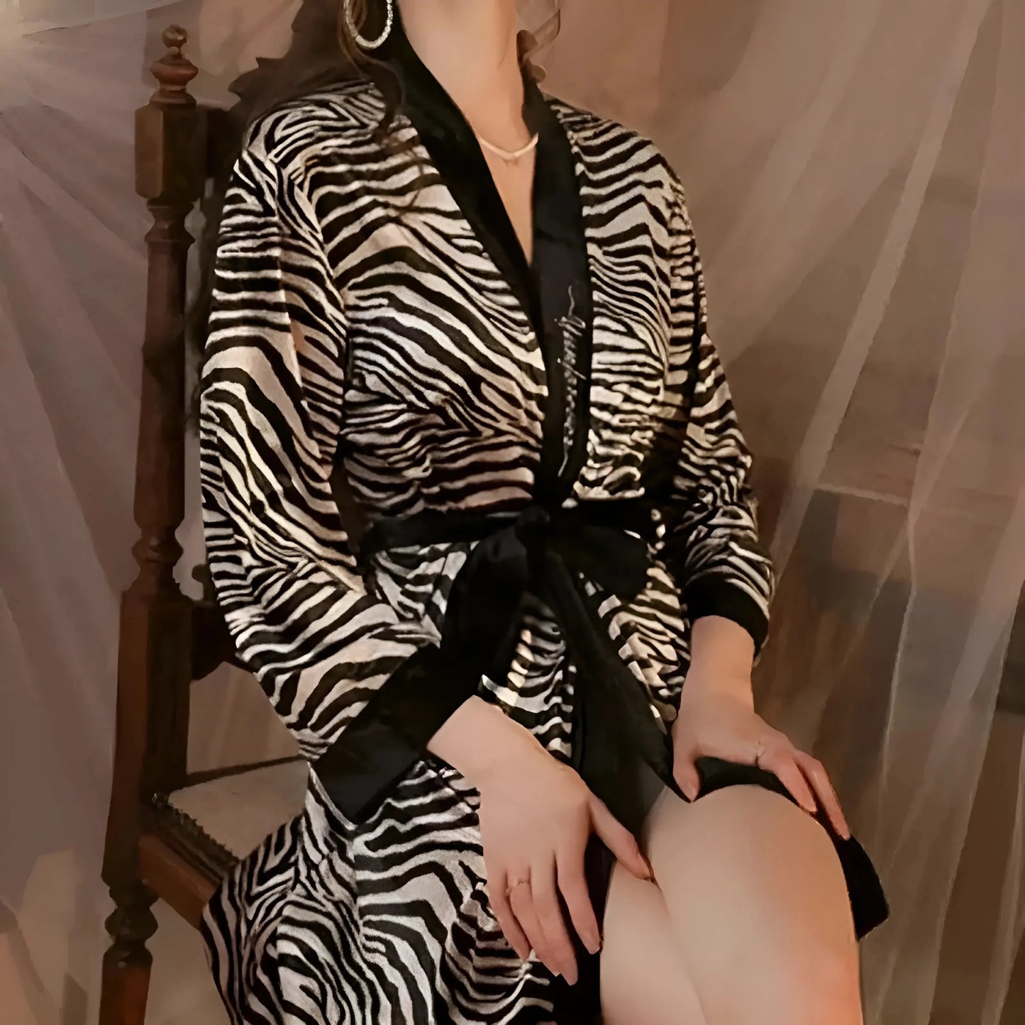 Striped Satin Robe