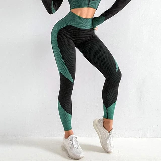 Türkis Sportleggings mit Push-up-Effekt