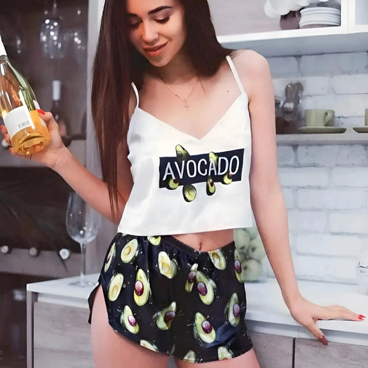 Two-Piece Women's Avocado Pyjama Set