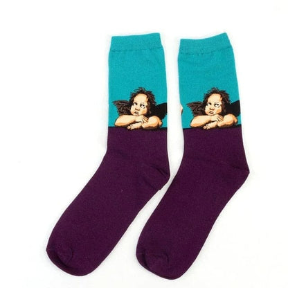 Violett Lange Socken mit Bildmotiv