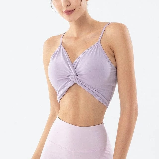 Violett Sport-BH mit dünnen Trägern