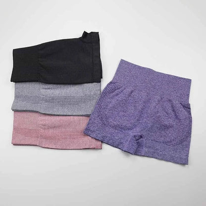 Violett Sportshorts mit hoher Taille