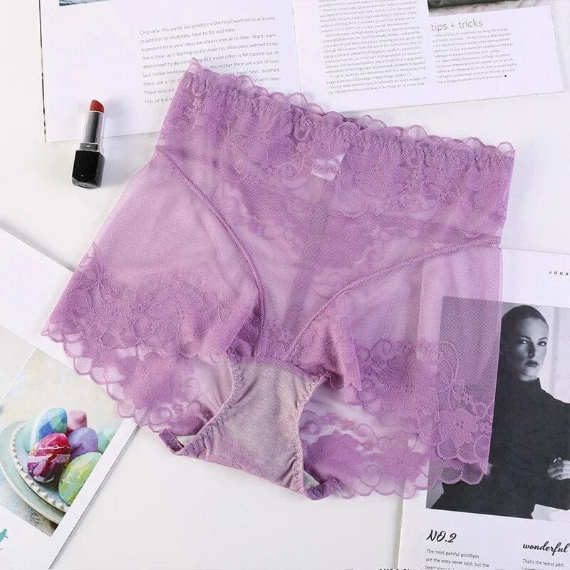 Violett Transparente Boxershorts für Damen