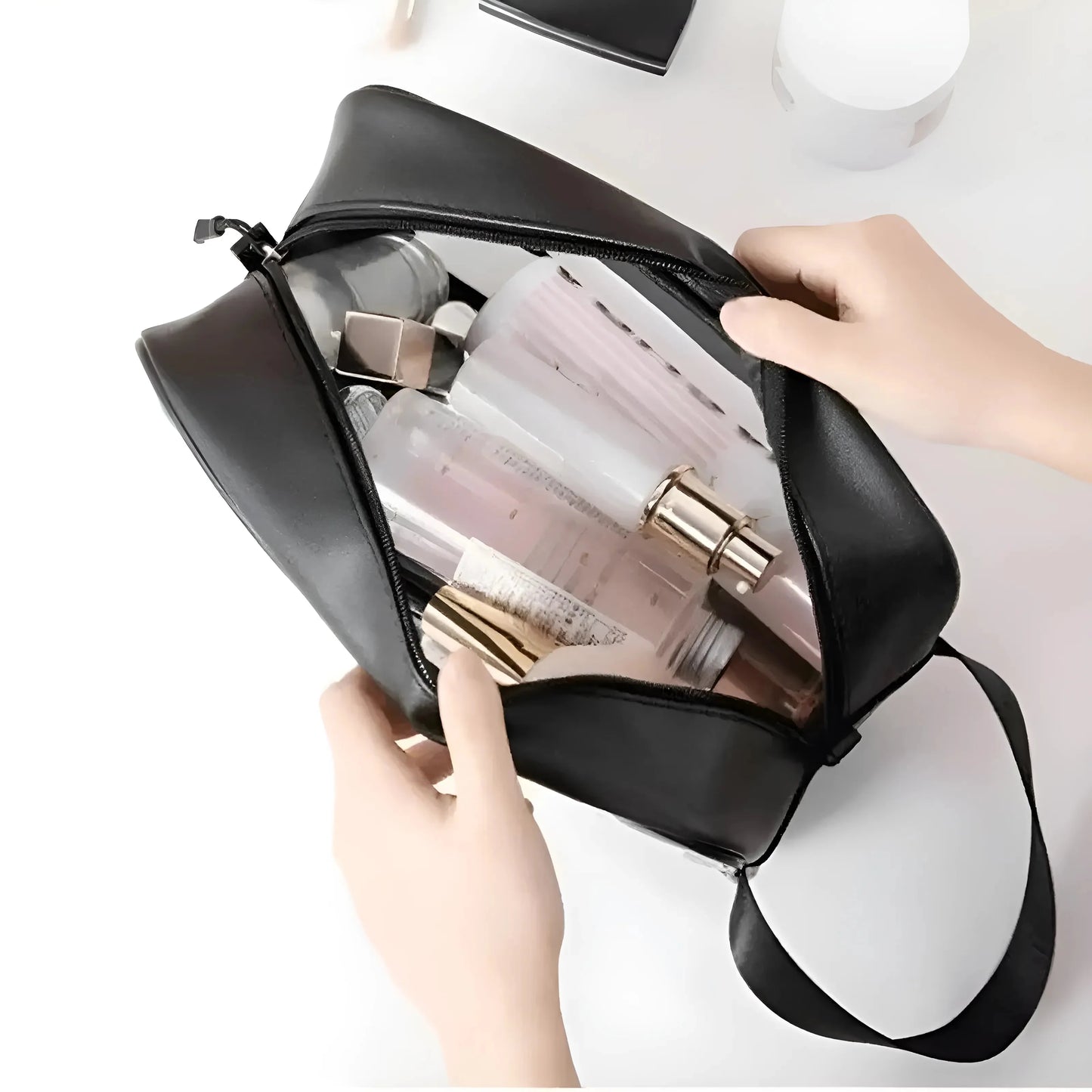 Waterproof Transparent Cosmetic Bag with Handle