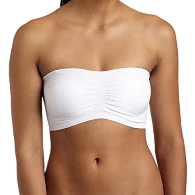 Weiß Atmungsaktiver Bandeau-BH