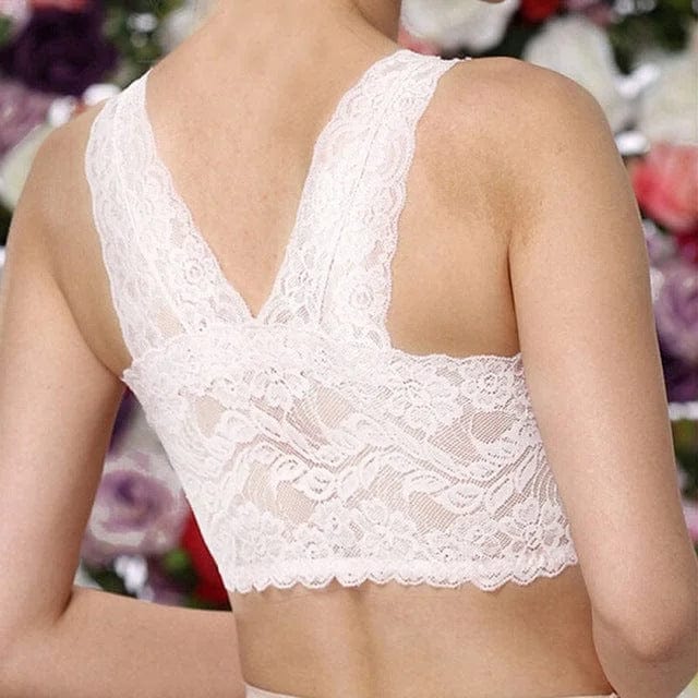 Weiß Bralette-BH aus Spitze