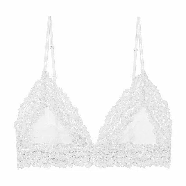 Weiß Bralette-BH aus Spitze