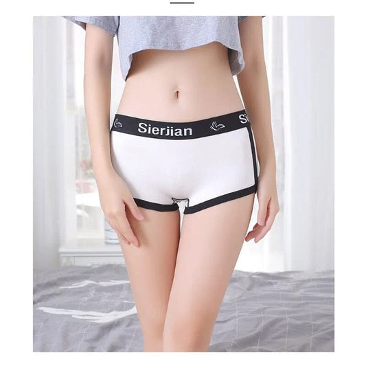 Weiß Damen-Boxershorts mit Besatz