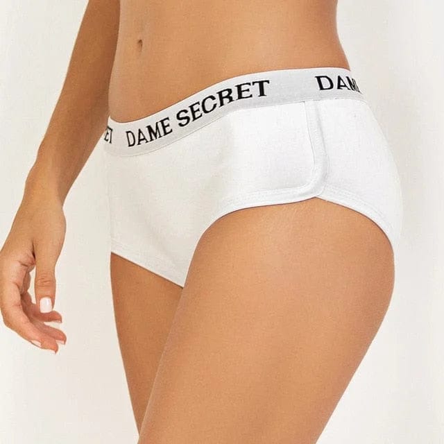 Weiß Damen-Boxershorts mit breitem Gummizug