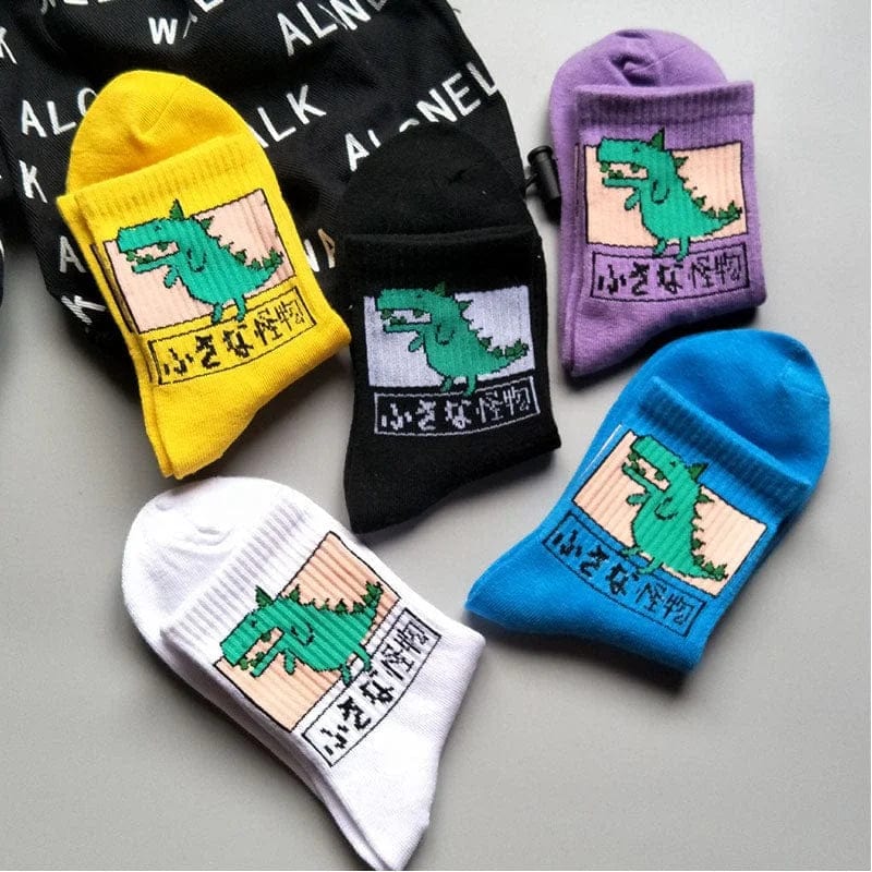 Weiß Damensocken mit einem Dinosaurier