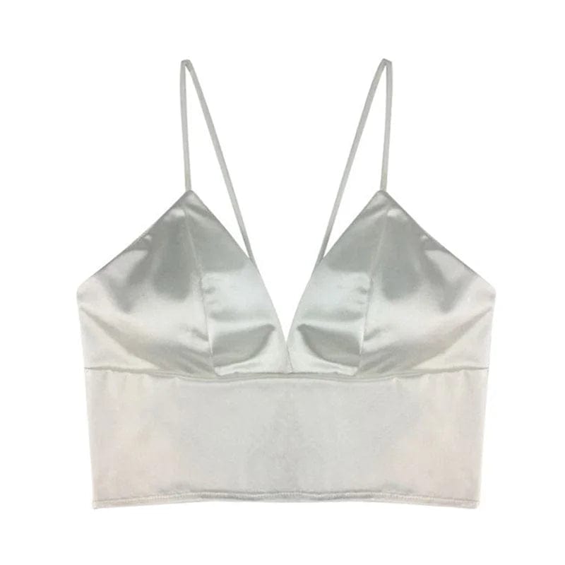 Weiß Gerade geschnittener Bralette-BH