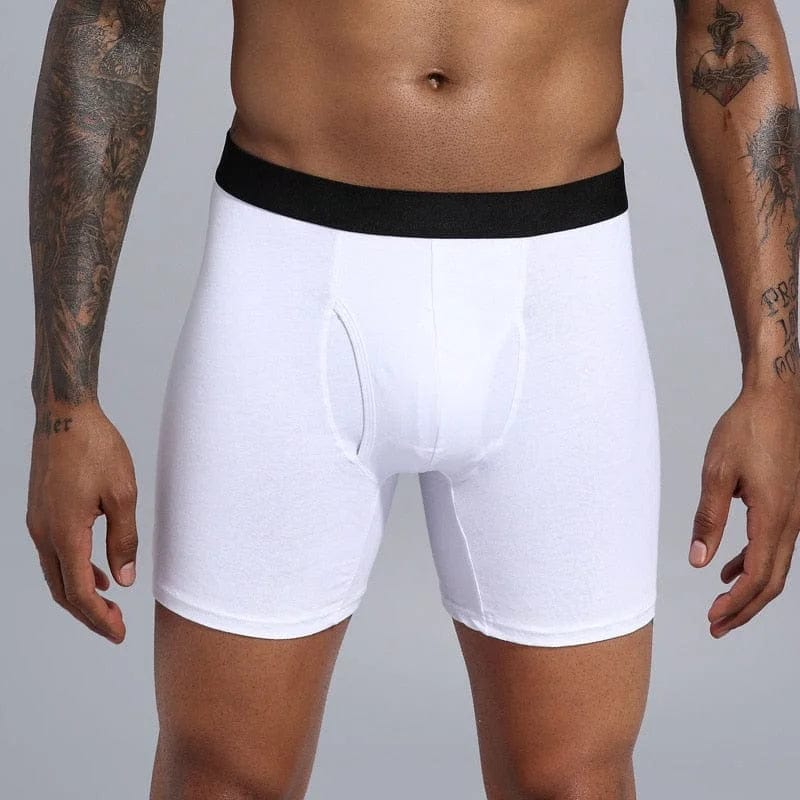 Weiß Herren-Boxershorts mit längerem Bein