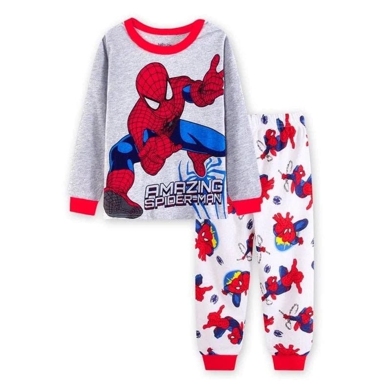 Weiß Kinderpyjama mit Superheldenmotiv