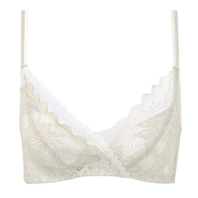 Weiß Spitzen-BH im Bralette-Schnitt