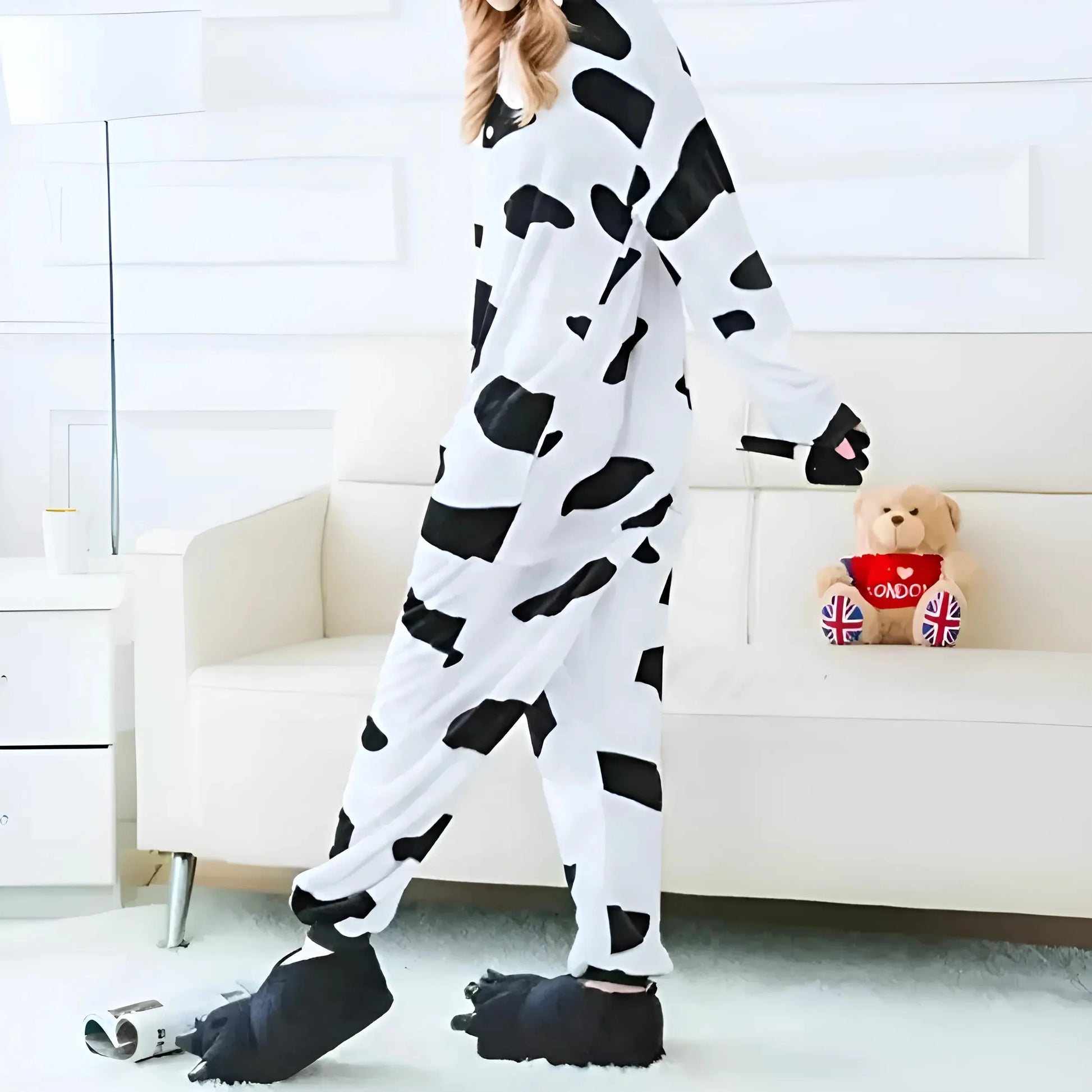 White-Black Cow Onesie