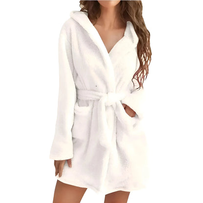 White Fluffy Women's Robe