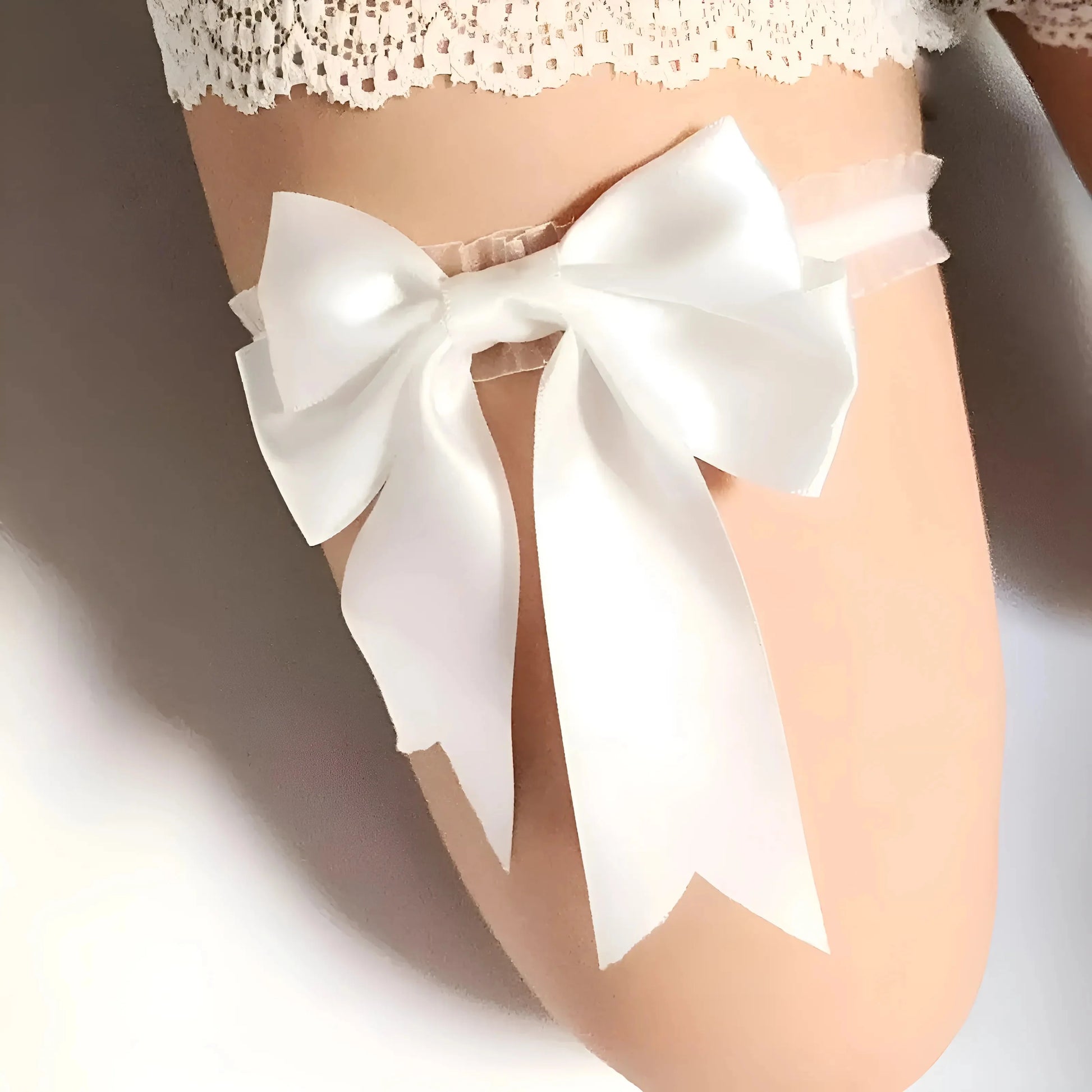 White Garter with Bow