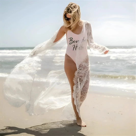 White Lace Beach Kimono