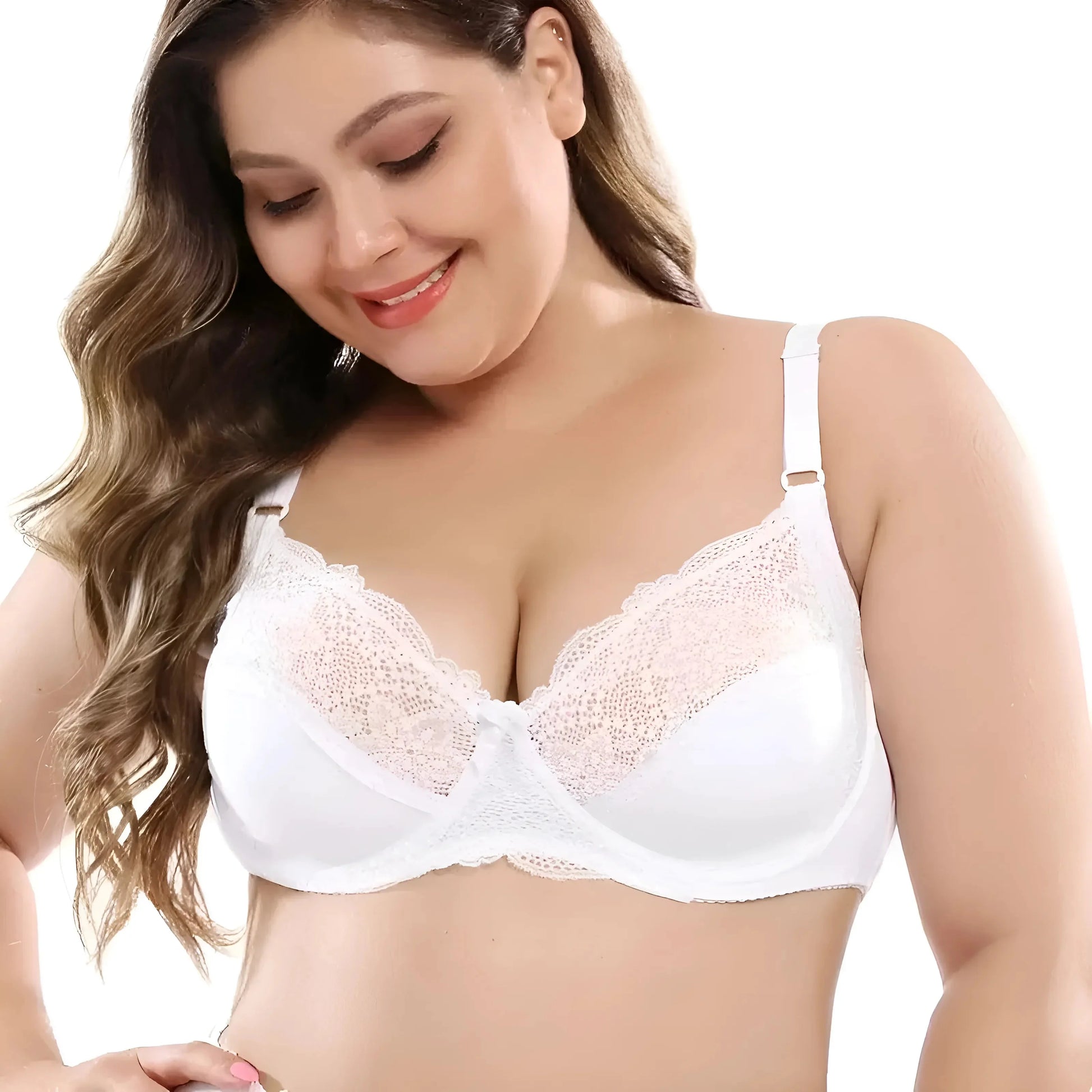 White Lace Bra in Plus Sizes