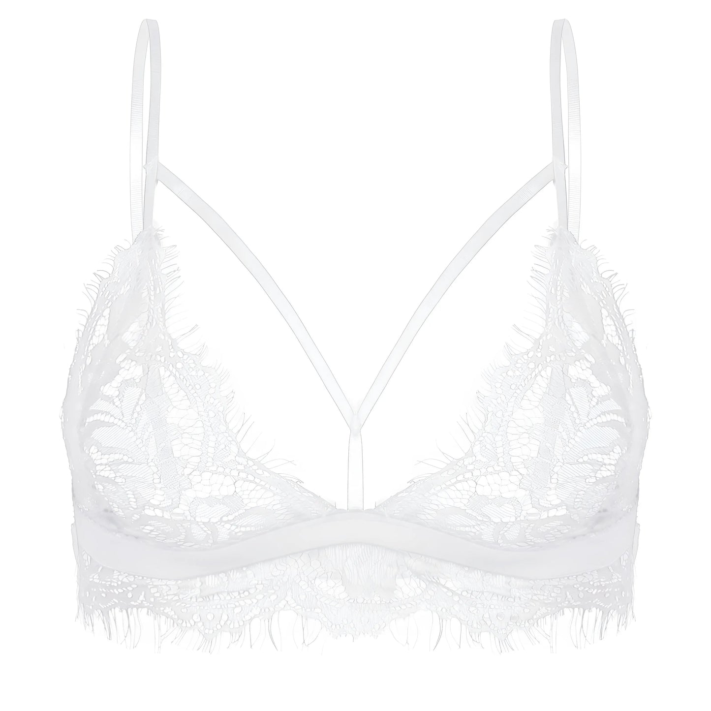 White Lace Bra with Straps