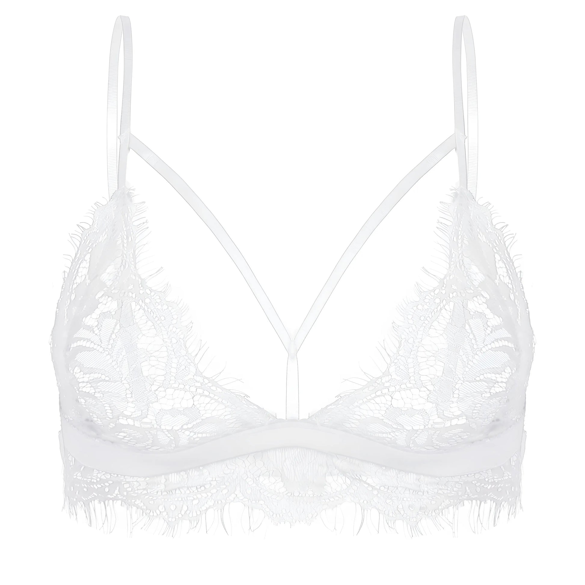 White Lace Bra with Straps