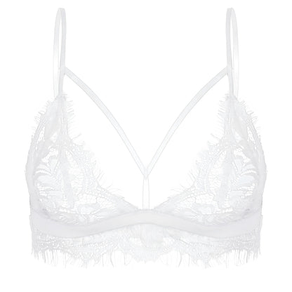 White Lace Bra with Straps