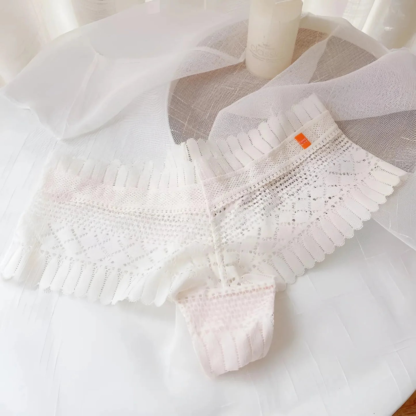 White Lace High-Waisted Knickers