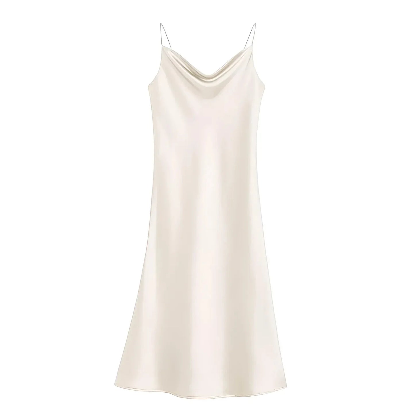 White Smooth Nightdress with Split