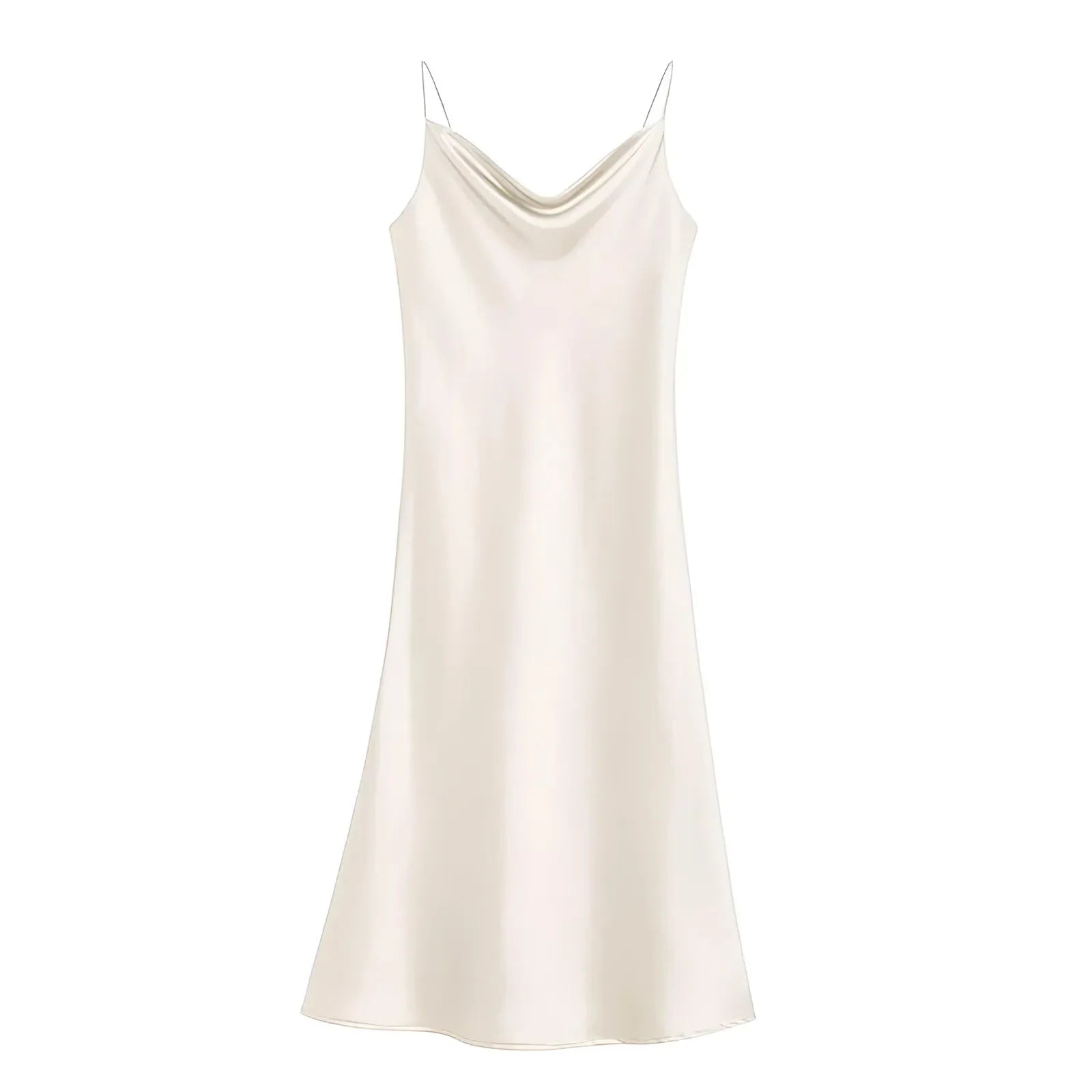 White Smooth Nightdress with Split