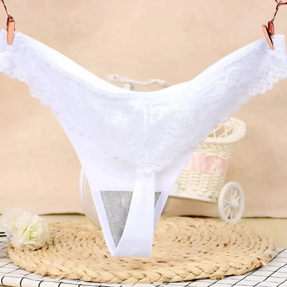 White Universal Lace Thongs