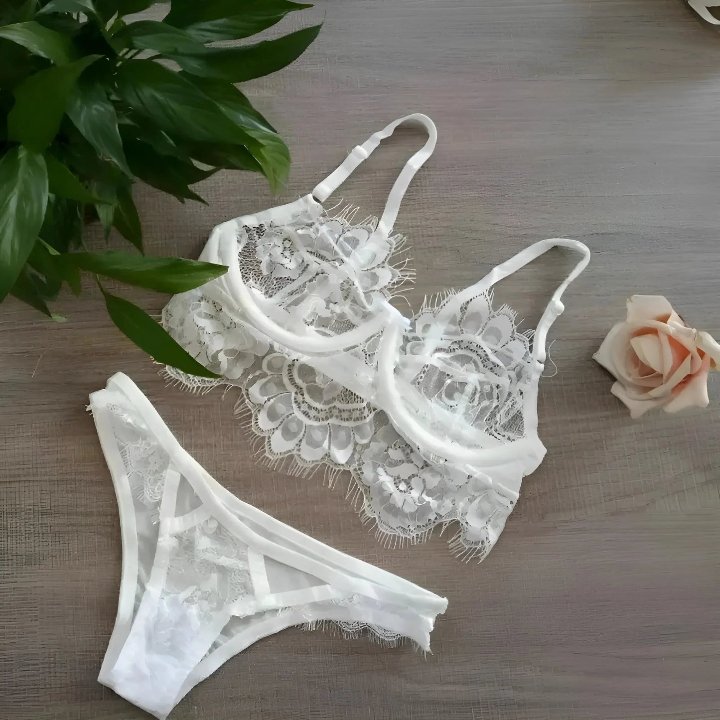 White White Lace Lingerie Set