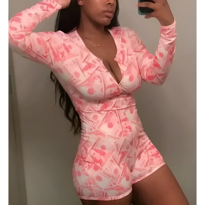 Women's Money Print Romper